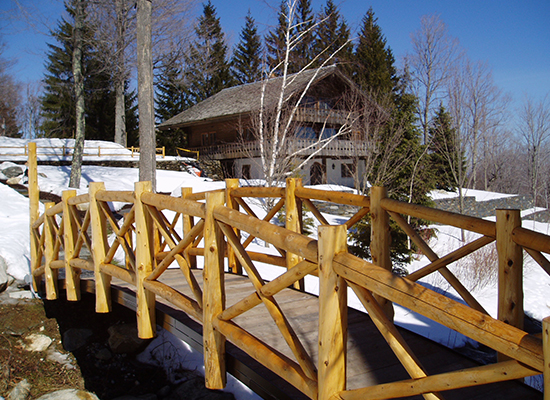 Picture of timber wood walking bridge