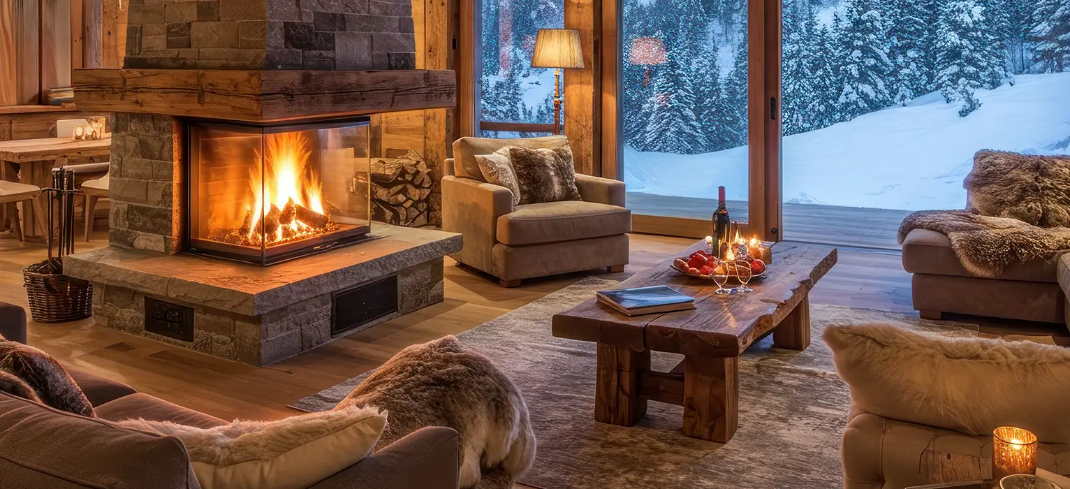 cozy room with fireplace